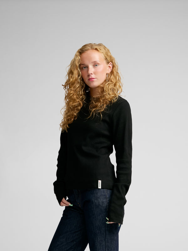 NYNNE LONG SLEEVE TEE - black