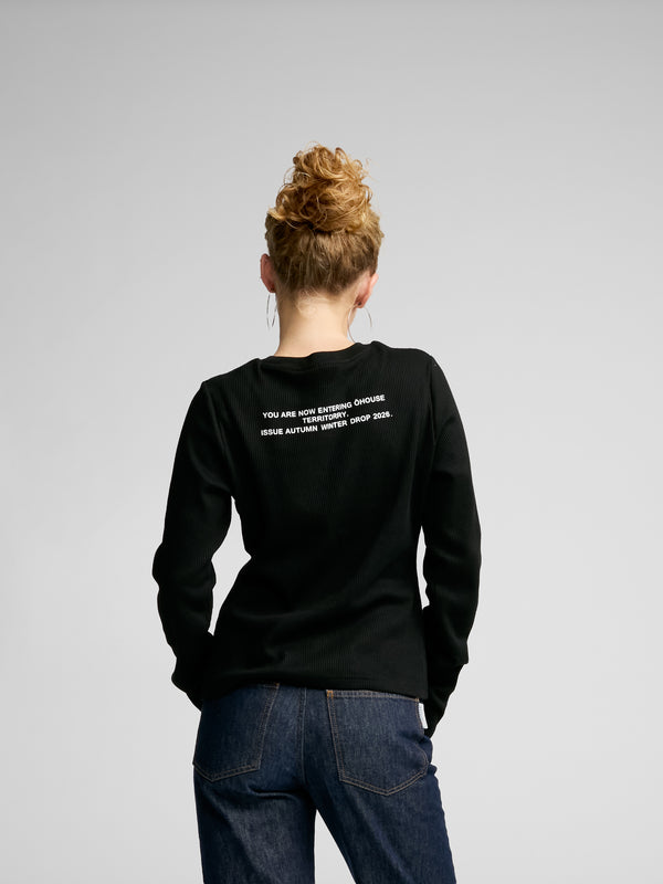 NYNNE LONG SLEEVE TEE - black
